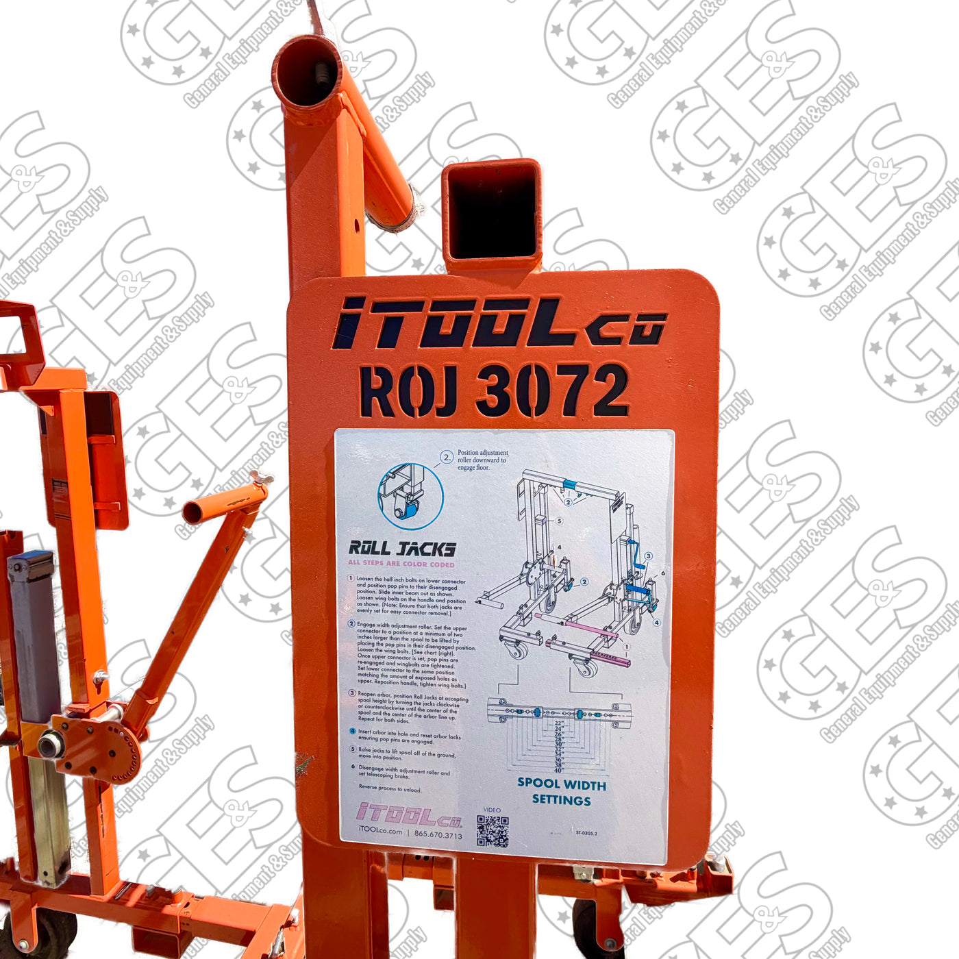 iTOOLco ROJ3072 Cable Reel Roll Jack, 6,500lb Capacity - New Surplus