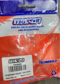 Techniweld TIG STAR 10N25 Collet Body 1/8/3.2mmin.. Tig Torch Collet Pack of 5 - New Surplus