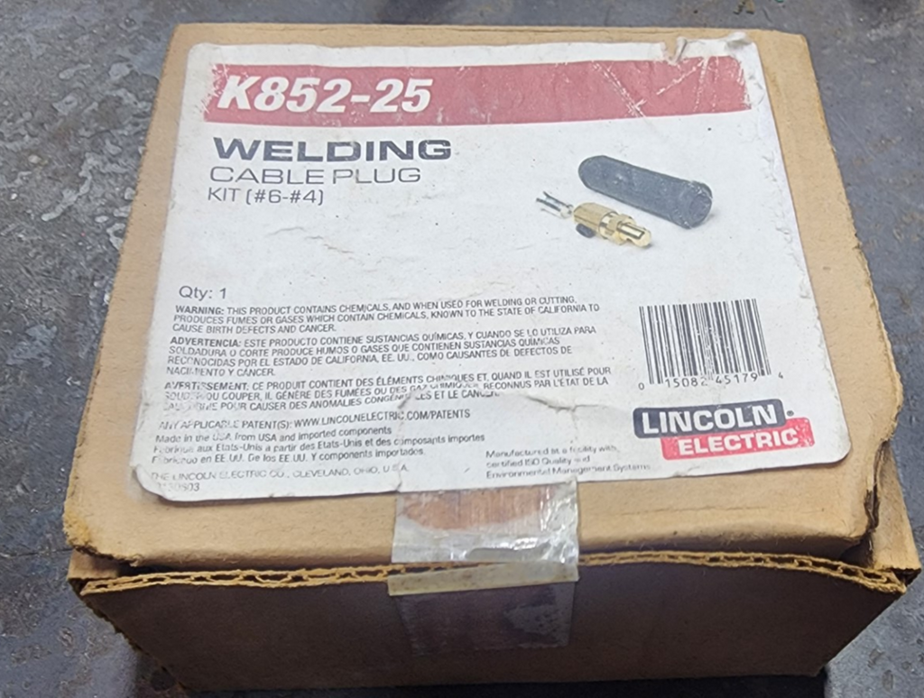 Lincoln Electric K852-25 Welding Twist Mate Plug for #6-#4 Cable- New Surplus