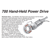 Ridgid 41935 Model 700 Power Drive Threader - Reconditioned