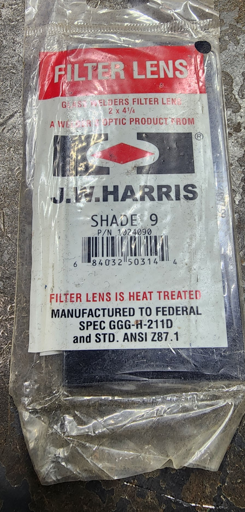 Harris Glass 1024090 Welders Filter Plate 1045090 2 x 4 1/4" Shade 9- New Surplus