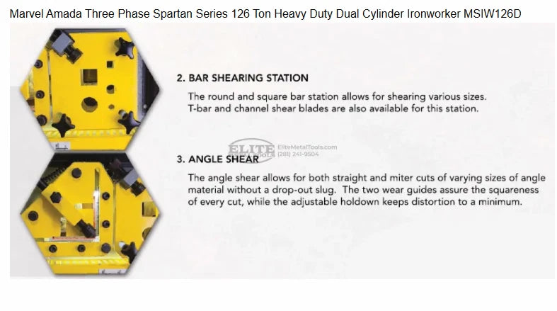 Amada Marvel MSIW126D Spartan 126-Ton Heavy Duty Dual Cylinder Ironworker - Used