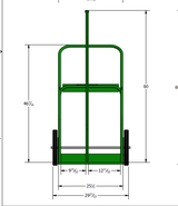 Saf-T-Cart 401-14FW PT Dual Cylinder Cart with Firewall Divider  - Reconditioned