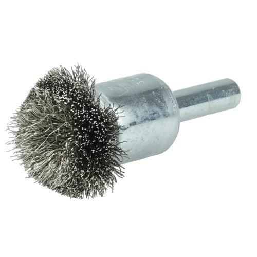 Weiler 10043 1" Circular Flared Crimped Wire End Brush 1/4" shaft- New Surplus