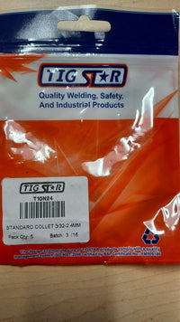 Techniweld TIG STAR T10N24 3/32in. Tig Torch Collet Pack of 5 - New Surplus