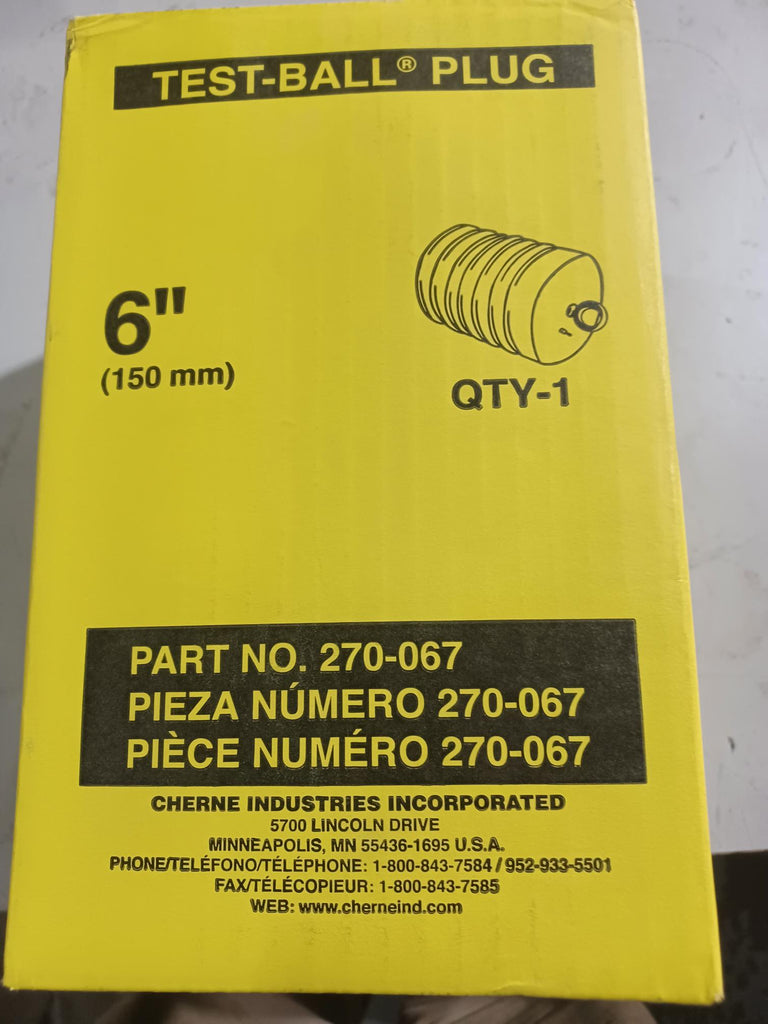 Cherne 270-067 6" Single-Size TEST-BALL-New Surplus