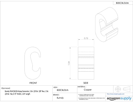 Burndy YGHC26C26 Compression Ground Tap - New Surplus