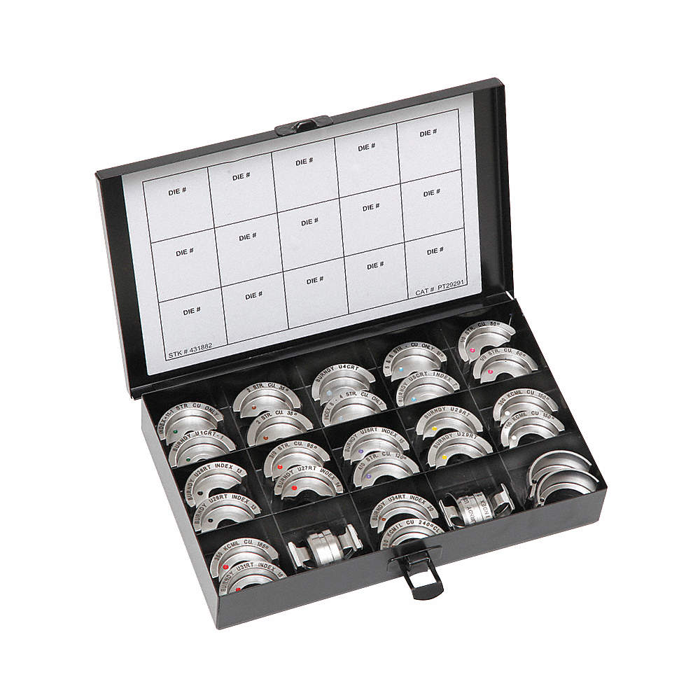 Burndy UDIEKITCU Crimping Tool Die Kit for Copper Connectors #6 AWG-750 kcmil - Reconditioned w/ 1 yr Operational Warranty