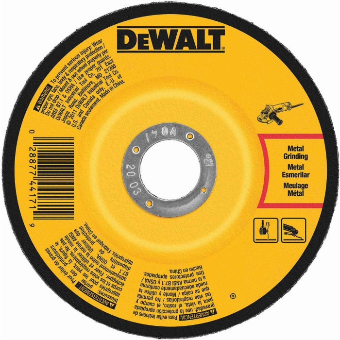 DEWALT DW4626 High Performance Metal Grinding Wheel | 6in X 1/4in X 5/8in | 10pk  -  New Surplus