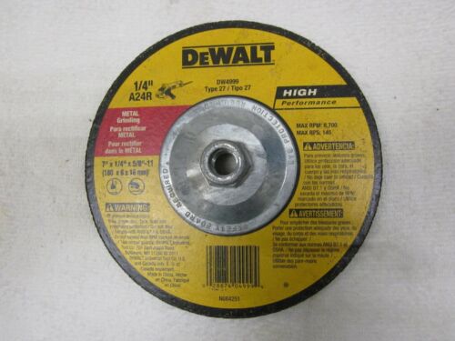 DeWalt DW4999 7" HP Metal Grinding Wheel, Type 27, Box of 10, New Surplus