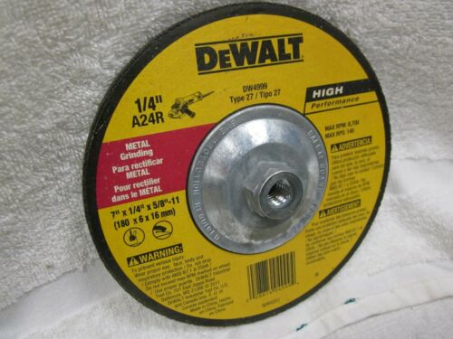 DeWalt DW4999 7" HP Metal Grinding Wheel, Type 27, Box of 10, New Surplus