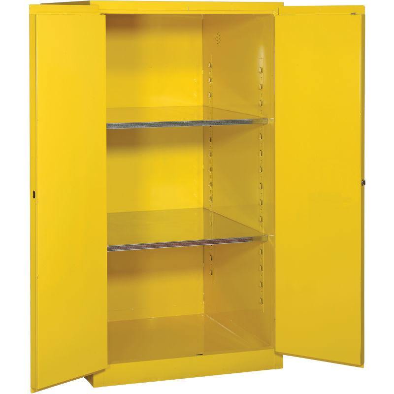 Standard 60 Gallon 34 x 34 x 65 Inch Double Door Flammable Safety Storage Cabinet- Remanufactured - General Equipment & Supply