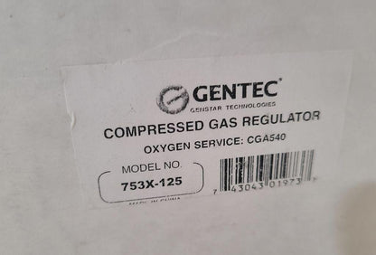 Gentec 753X-125 Heavy Duty Compressed Oxygen Gas Regulator - General Equipment & Supply