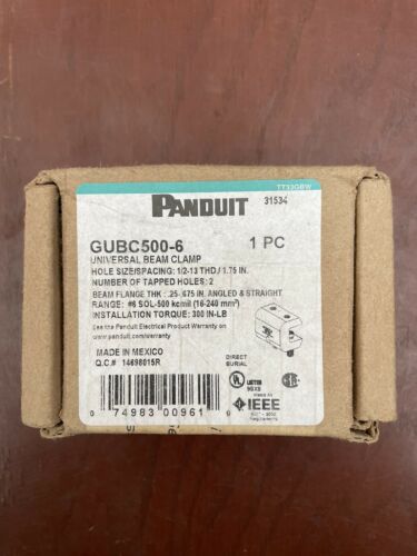 Panduit GUBC500-6 Universal beam grounding clamp for #6 AWG - 500 kcmil (16 - 240mm) wire size.   NEW SURPLUS