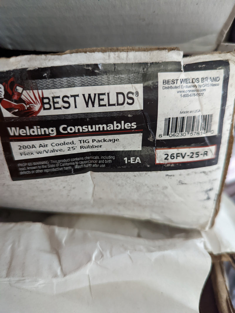 Best Welds 26FV-25-R 26FV TIG Torch 200A 25ft - New Surplus