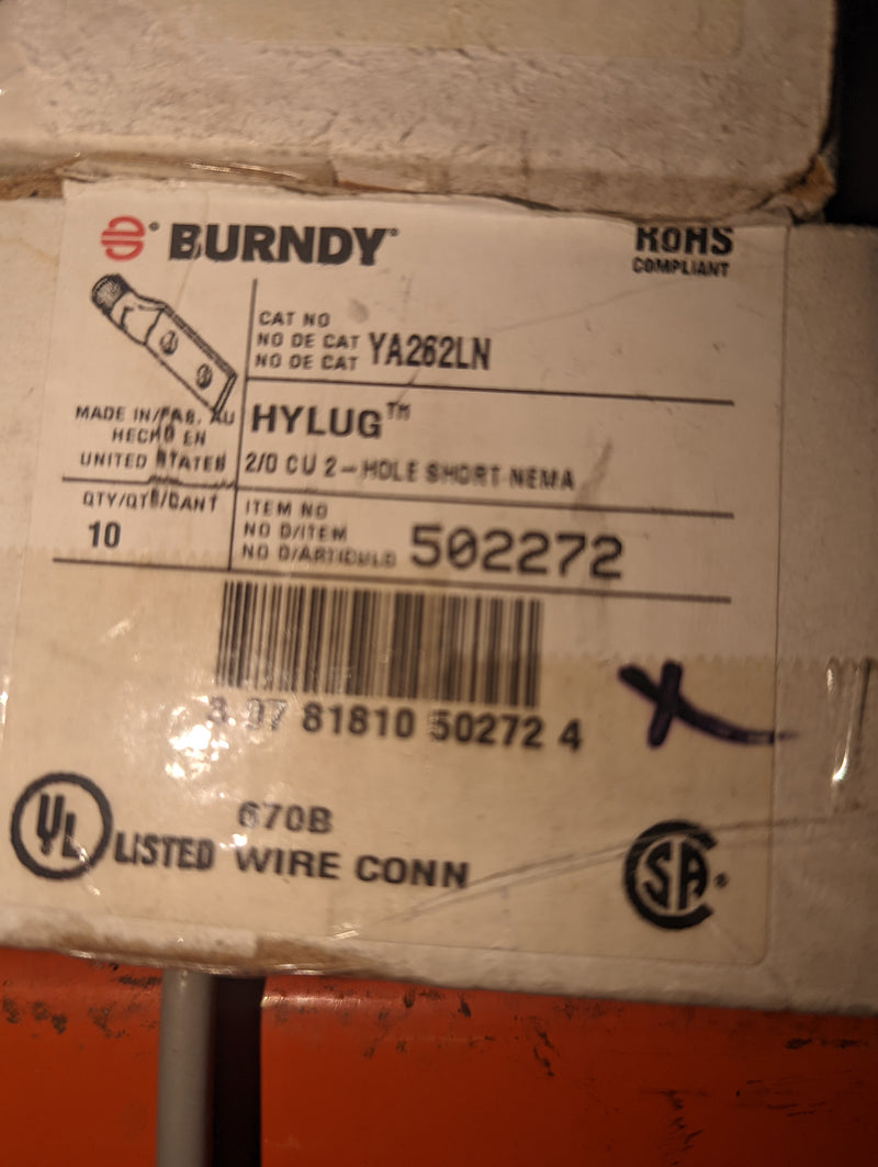 Burndy YA262LN Copper Compression Lug