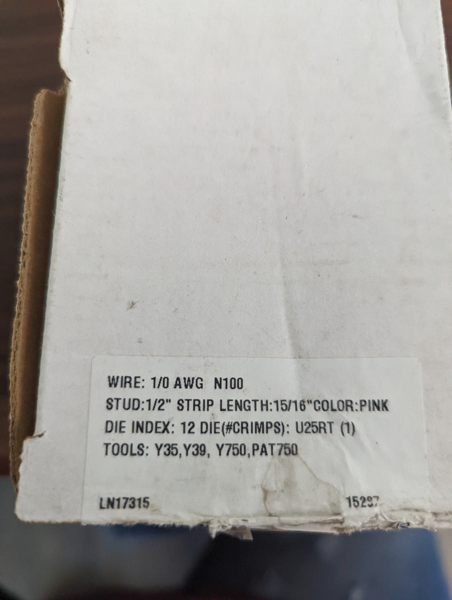 Burndy YA252LN Copper Compression Lug, 10 Per Box - New Surplus