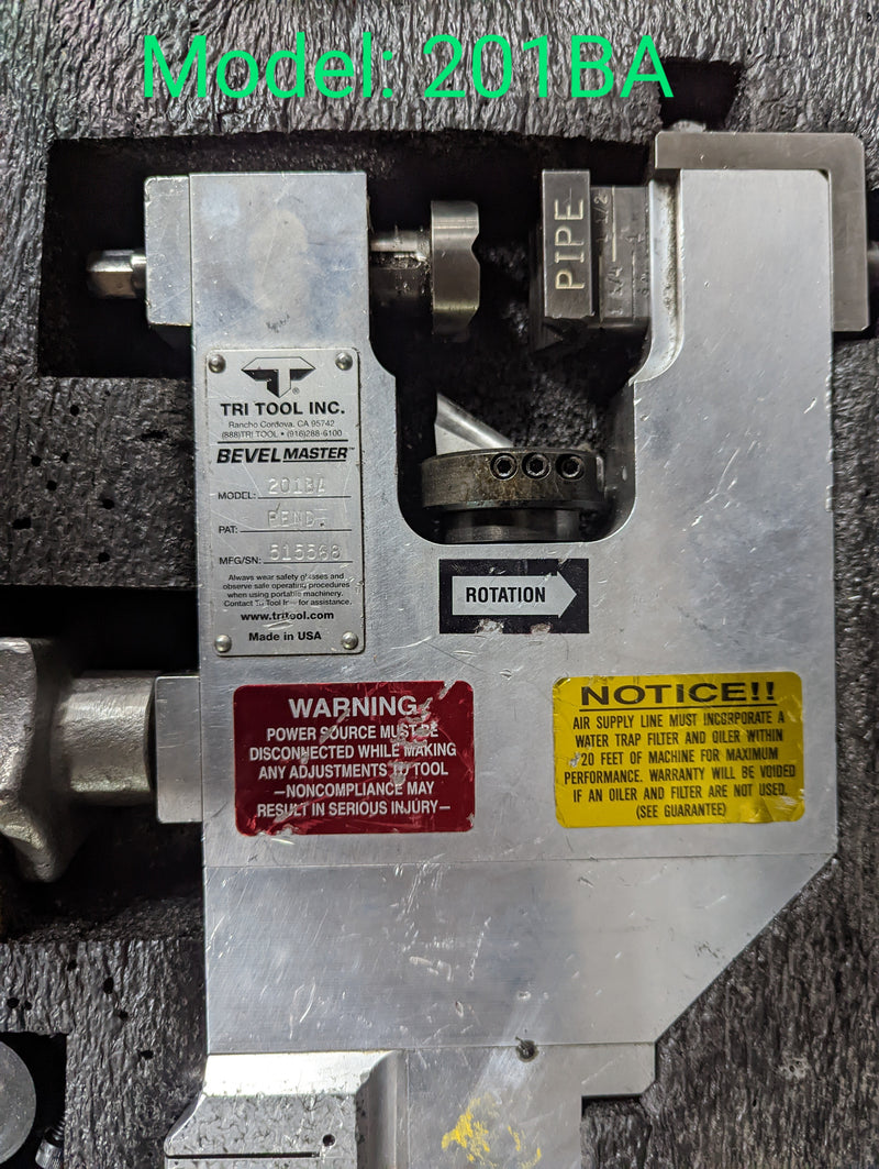 Tri-Tool 204B Bevel Master Portable Pneumatic Lathe System  -  Used