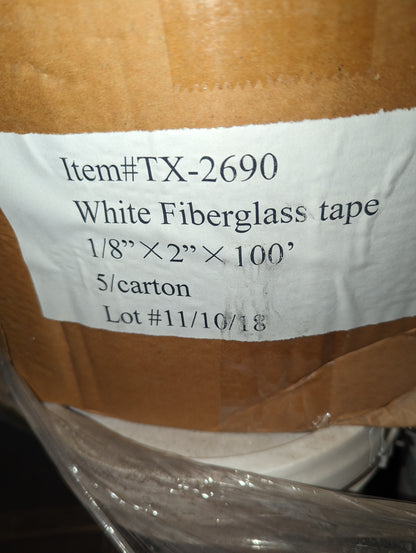 EQUALSEAL PFGT-122  Plain Fiberglass Tape - 1/8in. x 2in. x 100 Feet Roll (5 PER BOX) NEW SURPLUS