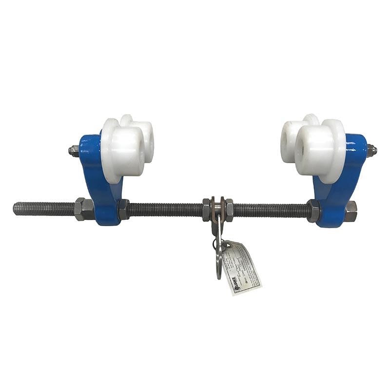 RELIANCE REL4850 FALL PROTECTION I-BEAM TROLLEY. 4"-16.5" BEAM FLANGES   USED