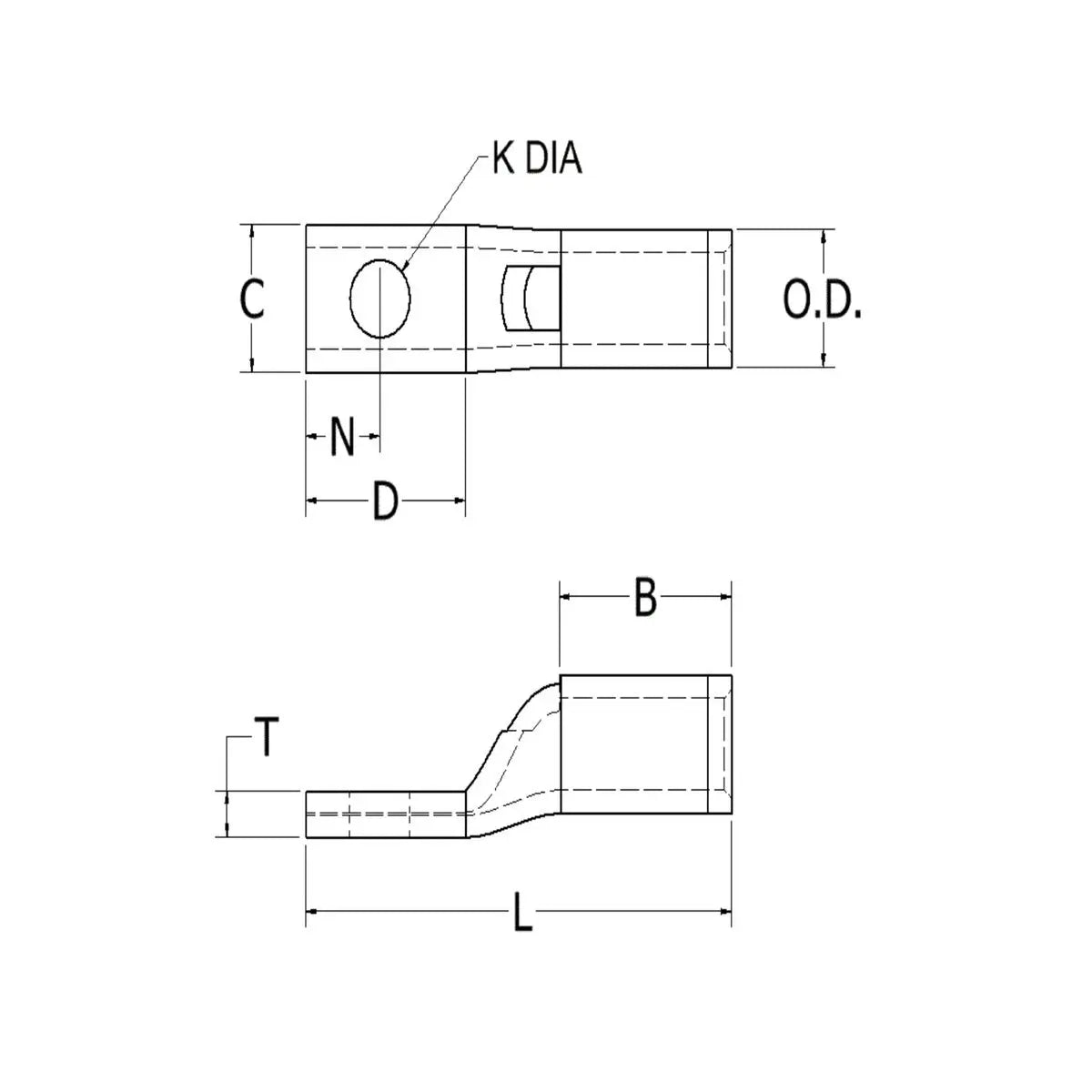 Burndy YA25LNT14 Copper Compression Lug