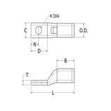 Burndy YA25LNT14 Copper Compression Lug