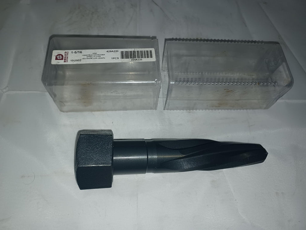 Drillco 429A220 1-5/16", Spiral Flute Hex Nut Shank Bridge Reamer New Surplus
