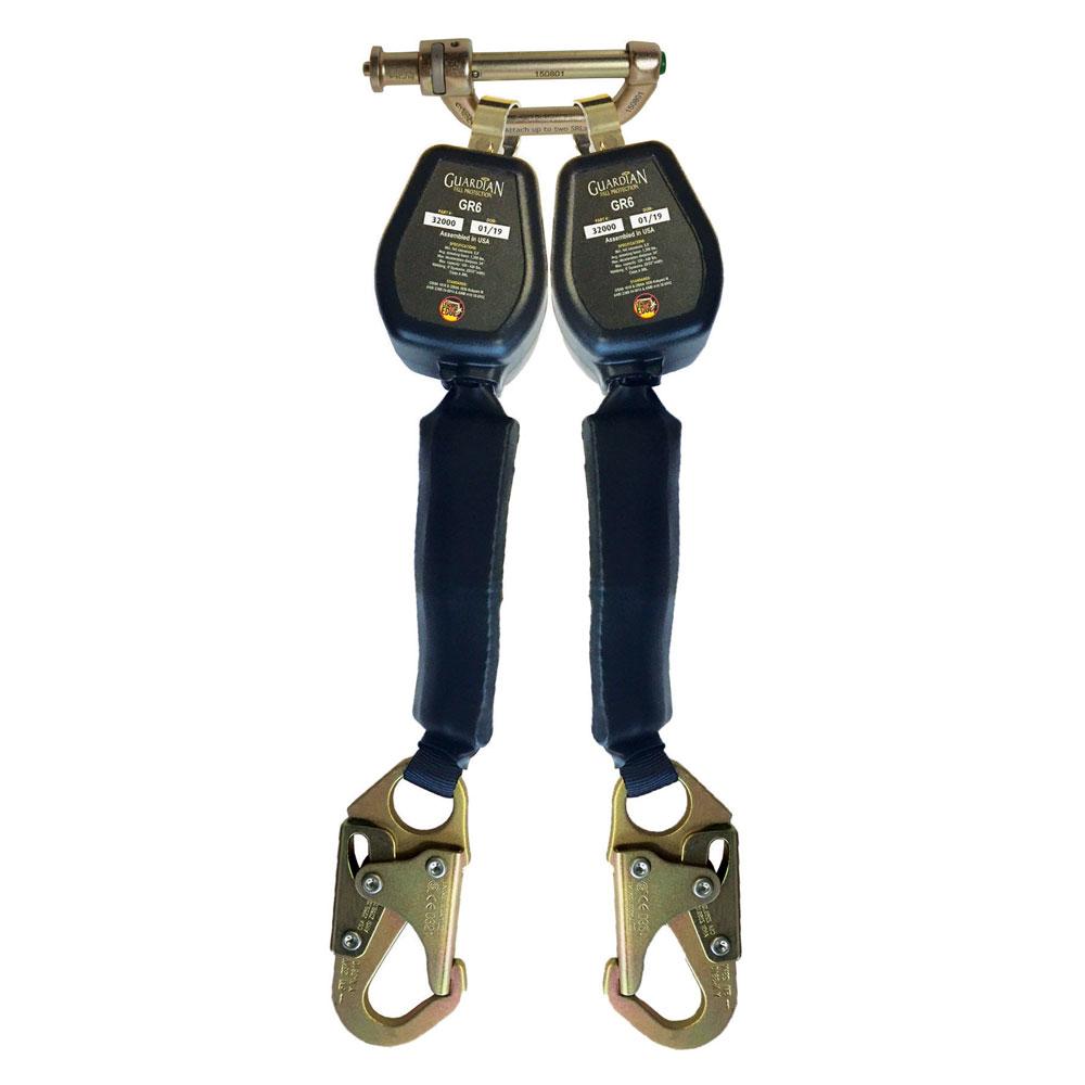 Guardian 32004 GR6 Dual Leg Self Retracting Lifeline  with Steel Snap Hook (6 ft.) New Surplus