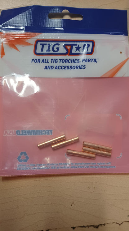 Techniweld TIG STAR TS13N24 1/8in. Tig Torch Collet Pack of 5 - New Surplus