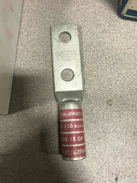BURNDY YAZ312N Lug, 2 Hole W/ INSP WIND, 5.64 in., 350 kcmil, red, 1/2" stud 10 PER BOX-NEW SURPLUS